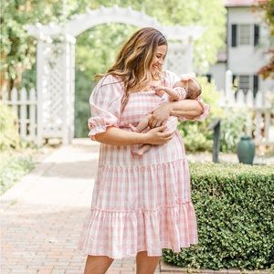 Ivy city pink gingham dress